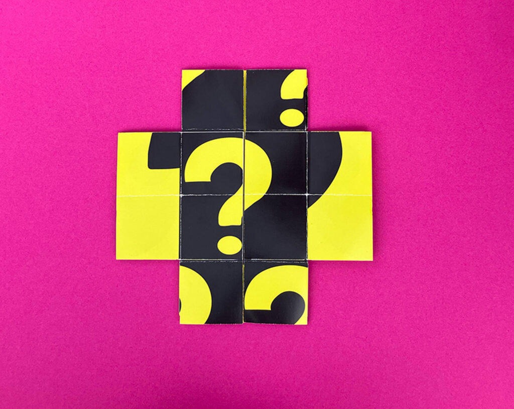 a photo presenting question marks